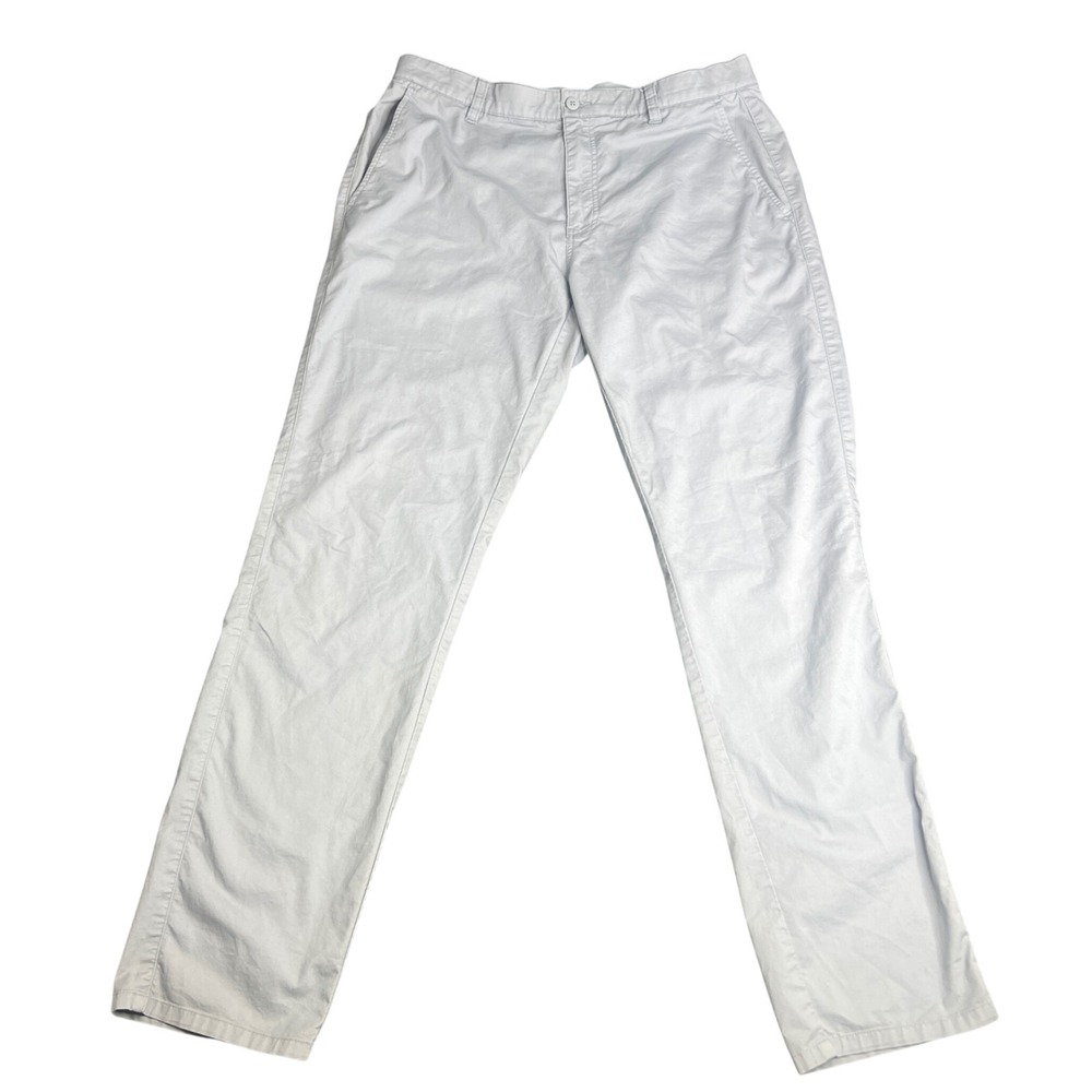 FootJoy Mens Performance Golf Pants Light Grey Straight Leg Chino 34x32 Stretch